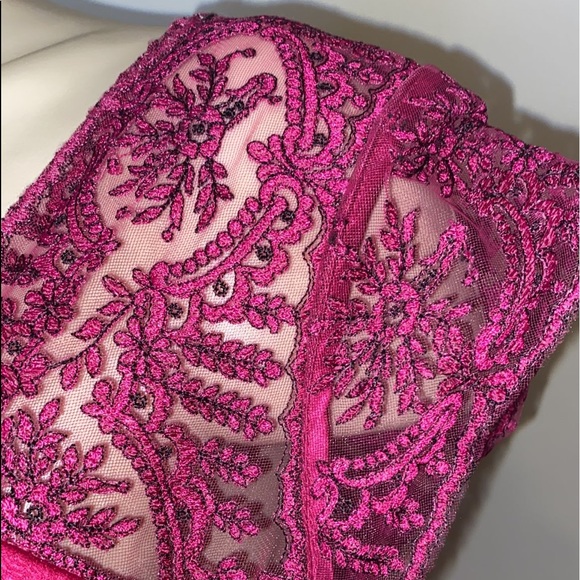 Hot Pink Pleated Maxi Dress by Catherine Deane - Picture 7 of 11